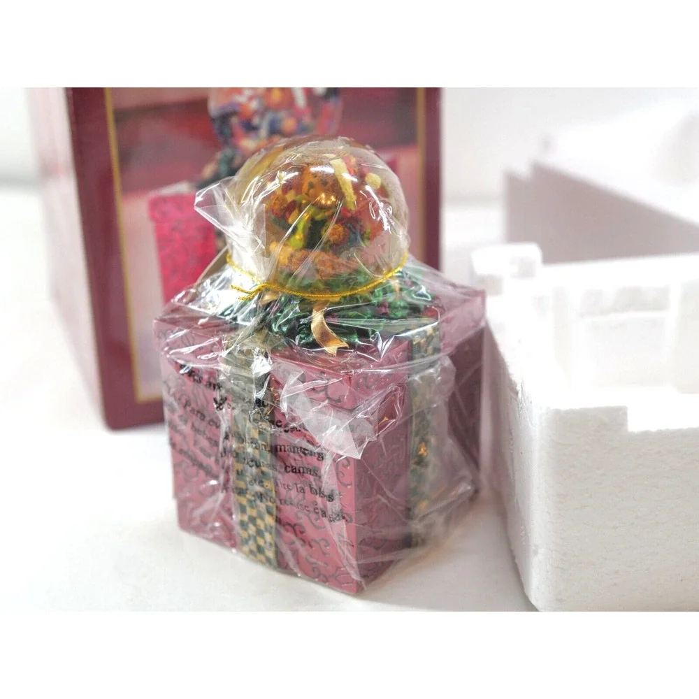 Kirkland Signature Water Globe Box Christmas Snow Interchangeable Top Teddy Bear